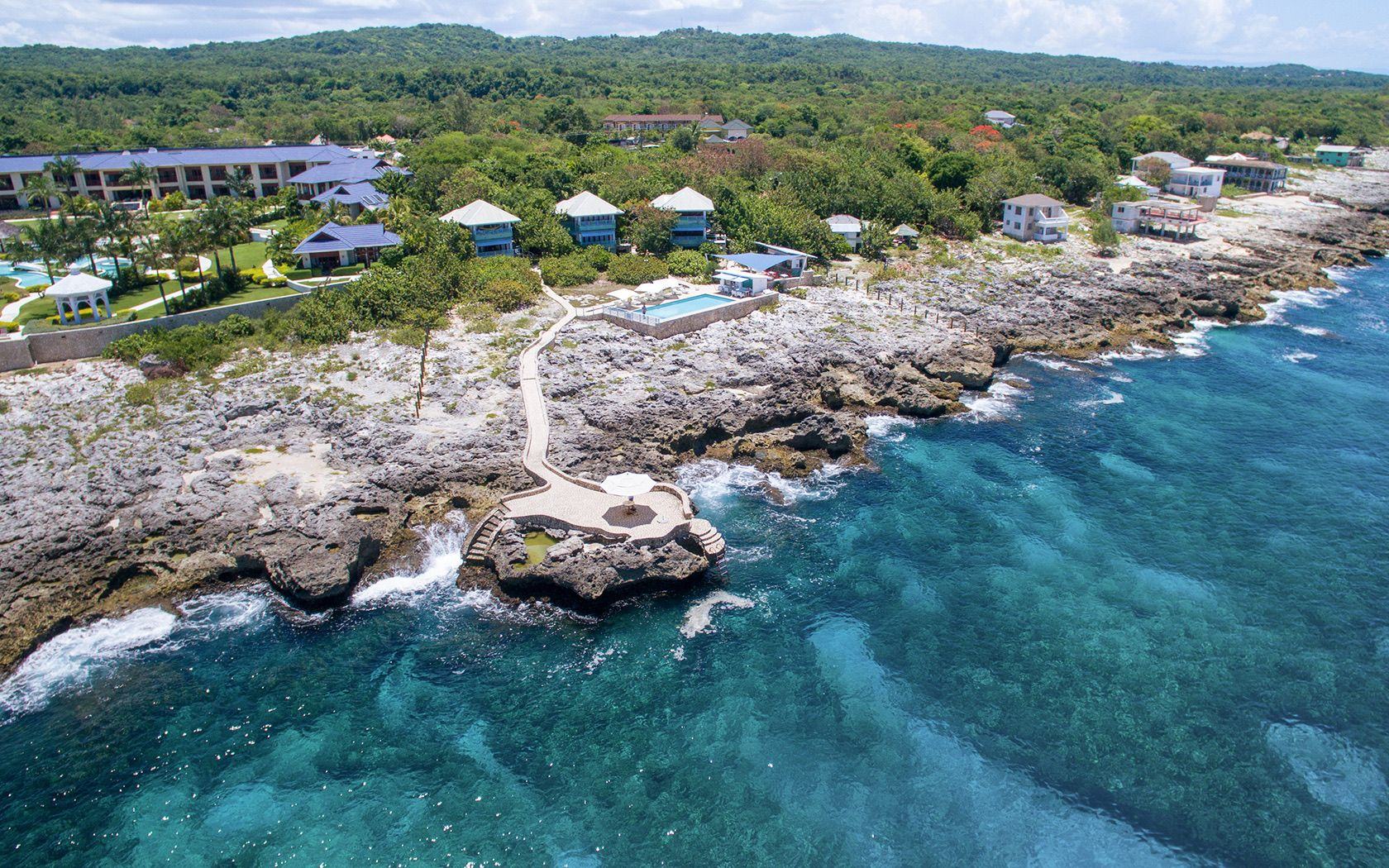 Aerial view of Orchid Point on the West End cliffs