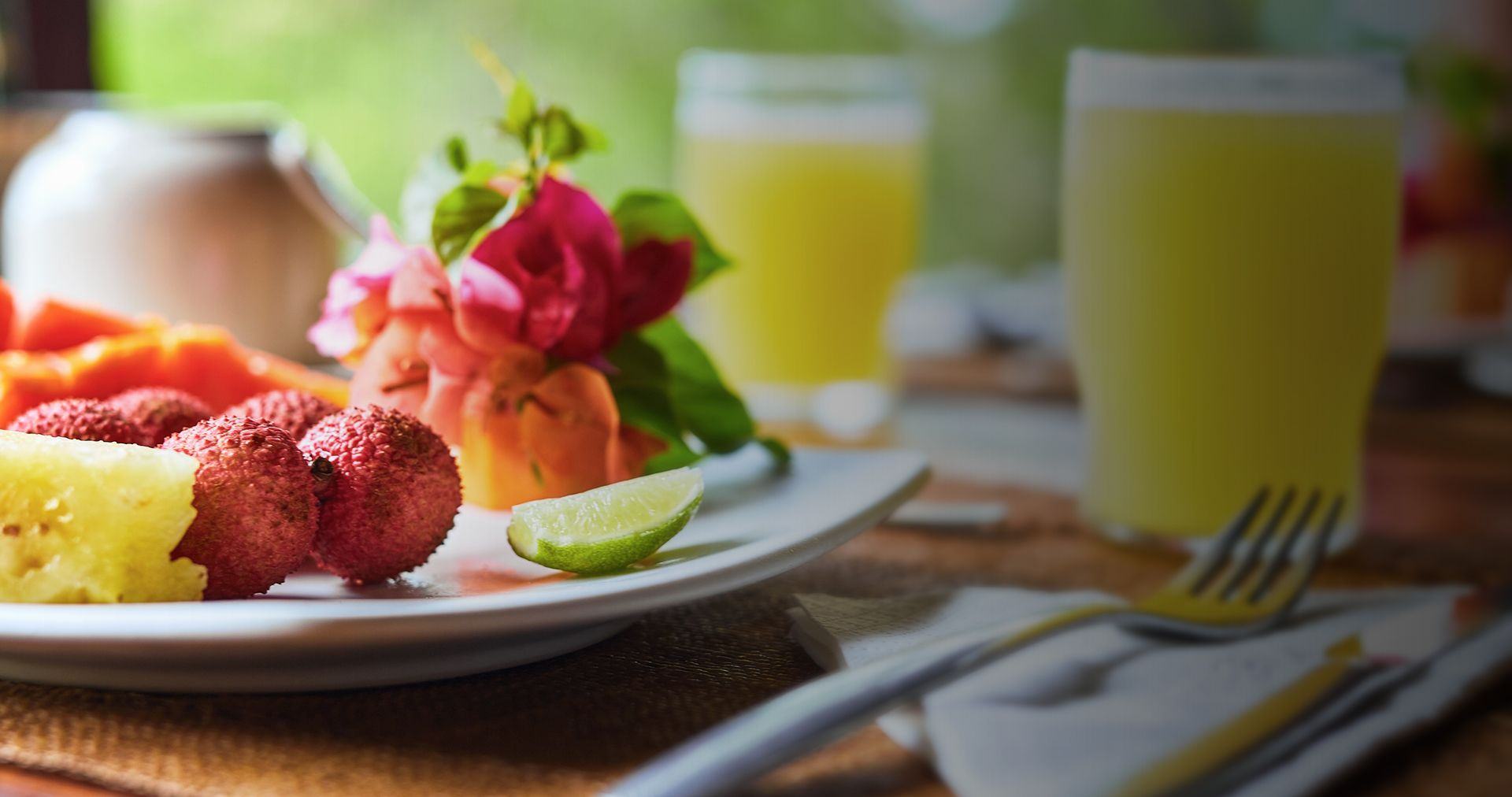 Tropical fruit breakfast
